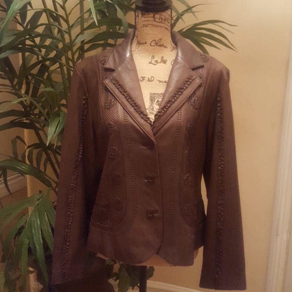 Chico's Brown Leather Jacket